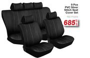 9 Pce PVC Silver Stitch Seat Cover Set FED.TY2253-Per Set