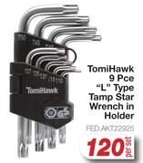 Tomi Hawk 9 Pce "L" Type Tamp Star Wrench In Holder FED.AKT22925-Per Set
