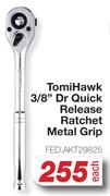 Tomi Hawk 3/8" Dr Quick Release Ratchet Metal Grip FED.AKT29825-Each