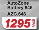 Auto Zone Battery 646 AZC.646-Each