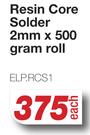 Resin Core Solder 2mm x 500 Gram Roll ELP.RCS1-Each