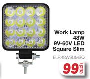 Work Lamp 48 Watt 9V-60V LED Square Slim ELP.48WSSLIMSQ-Each