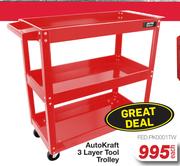 Auto Kraft 3 Layer Tool Trolley FED.PK0001TW-Each