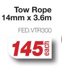 Tow Rope 14mm x 3.6m FED.VTR300-Each