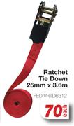 Ratchet Tie Down 25mm x 3.6m FED.VRTD6312-Each