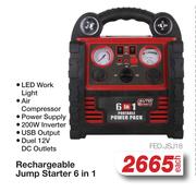 Auto Kraft Rechargeable Jump Starter 6 In 1 FED.JSJ18-Each