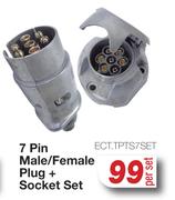 7 Pin Male/Female Plug + Socket Set ECT.TPTS7SET-Per Set