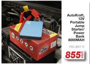 Auto Kraft 12V Portable Jump Starter/Power Bank 8000 Mah FED.JBS112-Each