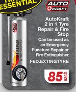 Auto Kraft 2 In 1 Tyre Repair & Fire Stop FED.EXTINGTYRE-Each