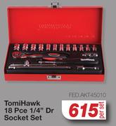 Tomi Hawk 18 Pce 1/4" Dr Socket Set FED.AKT45010-Per Set