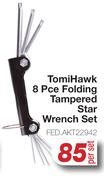 Tomi Hawk 8 Pce Folding Tampered Star Wrench Set FED.AKT22942-Per Set