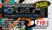 Star Sound Car Audio Multimedia Fixed Face USB + SD Card Aux In,Dual USB STA.SSUSB220BT-Each