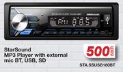 Star Sound MP3 Player With External Mic BT, USB, SD STA.SSUSB180BT-Each
