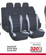 Auto Kraft 9 Pce Seat Cover Set Black/Grey FED.SC1842BG-Per Set