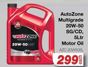 Auto Zone Multigrade 20W-50 SG/CD, Motor Oil AZC.20W505L-5L 
