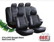 Auto Kraft 9 Pce PVC Straight Stitch Seat Cover Set FED.TY1795-Per Set