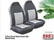 Auto Kraft 2 Pce Front Seat Cover Set Black/Grey FED.EXP60F-Per Set