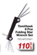 TomiHawk 8 Pce Folding Star Wrench Set FED.AKT22941-Per Set