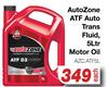 Autozone ATF Auto Trans Fluid Motor Oil AZC.ATF5L-5Ltr