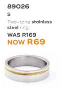 Honey Two Tone Stainless Steel Ring 
