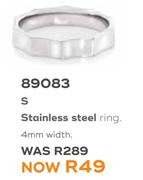 Honey Stainless Steel Ring 4mm