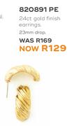 Honey 24ct Gold Finish Earrings
