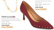 Honey Dark Red PU Court Shoe