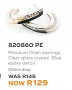 Honey Rhodium Finish Earrings