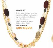 Honey 24ct Gold Plated Two Row Necklace