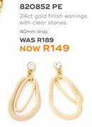Honey 24ct Gold Finish Earrings