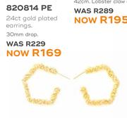 Honey 24ct Gold Plated Earrings