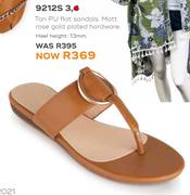 Honey Tan PU Flat Sandals 9212S 3