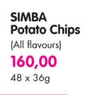 Simba Potato Chips(All Flavours) - 48X36g 