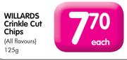 Willards Crinkle Cut Chips(All Flavours)-125g Each