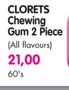 Clorets Chewing Gum 2 Piece(All Flavours)-60's