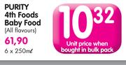Purity 4th Foods Baby Food-6 x 250ml