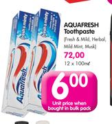 Aquafresh Toothpaste-12 x 100ml