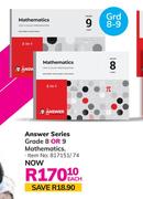 Answer Series Grade 8 Or 9 Mathematics-Each