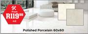 Polished Porcelain 60 x 60-Per Sqm