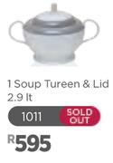 Dine Black & White Range 1 Soup Tureen & Lid(1011)-2.9L