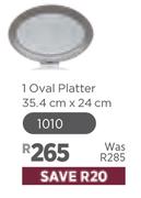 Dine Black & White Range 1 Oval Platter(1010)-35.4cm x 24cm