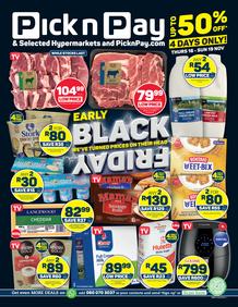 Pick n Pay Gauteng, Free State, North West, Mpumalanga, Limpopo and Northern Cape : Early Black Friday Specials (16 November - 19 November 2023)  