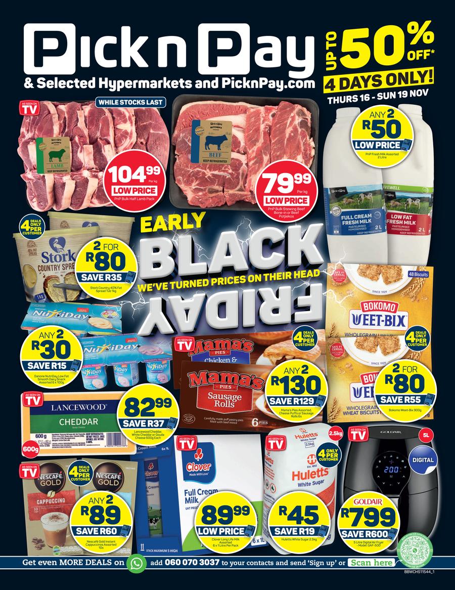 Pick n Pay Western Cape : Early Black Friday Specials (16 November - 19  November 2023) — m.