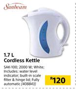 Sunbeam 1.7Ltr Cordless Kettle