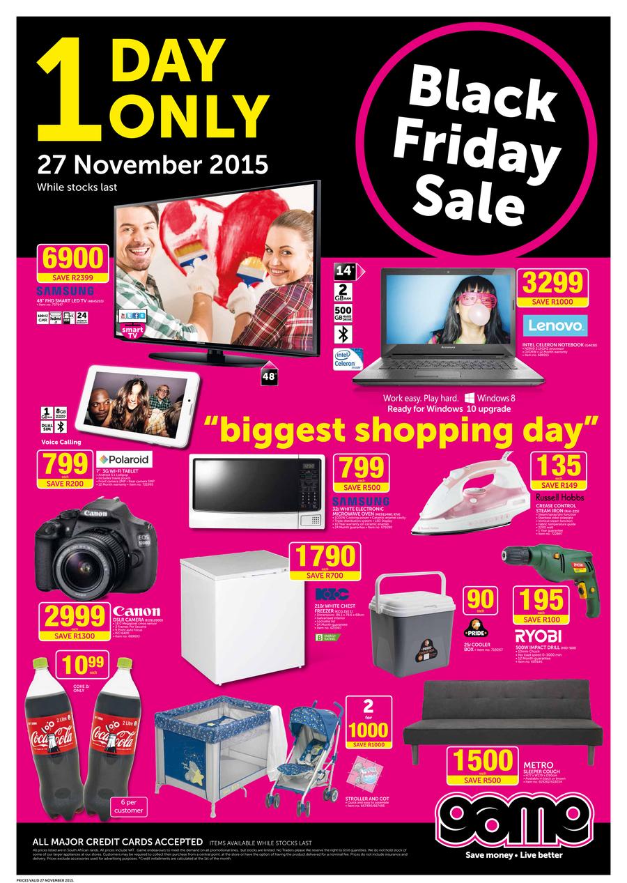 Game Black Friday Sale 27 November Only M Guzzle Co Za