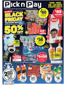 Pick n Pay Gauteng, Free State, North West, Mpumalanga, Limpopo, Northern Cape : More Early Black Friday Deals (22 November - 24 November 2021)