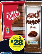 Nestle Aero Or Kitkat 8 Finger Chocolate Slab Assorted-Any 2 x 85g