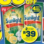 Sunlight Regular Dishwashing Liquid Refill-For 2 x 750ml