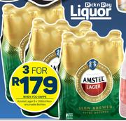 Amstel Lager Non Returnable Bottles-For 3 x 6 x 330ml