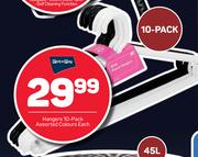 PnP Hangers 10 Pack Assorted Colours-Each